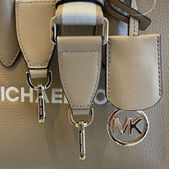 Michael Kors Mirella Small Pebbled Leather Shopper Top Zip Crossbody XBODY Tote